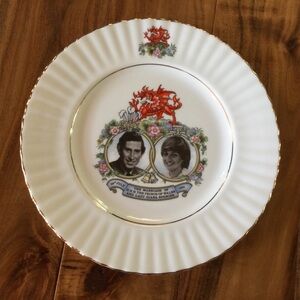 Queen Anne China Commemorative Marriage Plate of Prince Charles and Diana